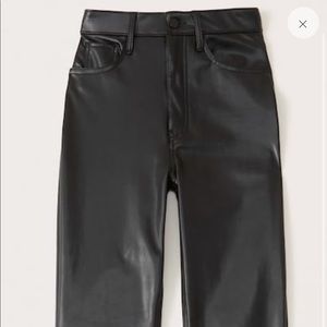 Vegan Leather Pants - Ankle Straight (Black)